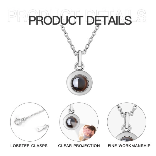 Custom Engraved Stainless Steel Pendant Necklace with Unique Cylindrical Projection Design