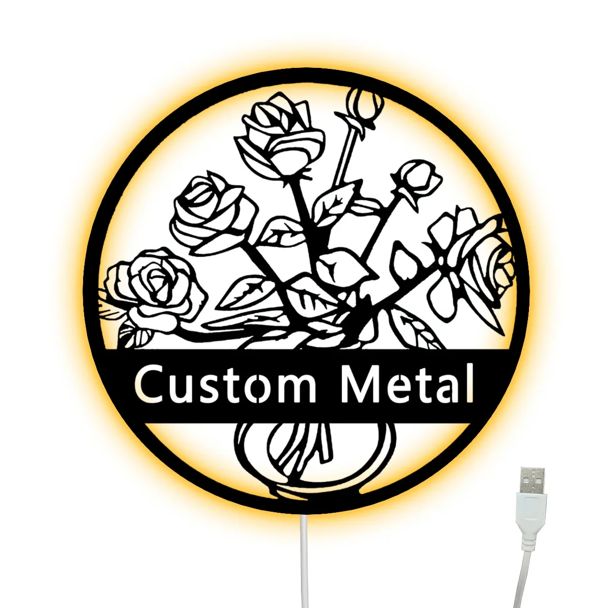 Customizable LED Iron Crafted Wall Art Light – Multicolor Ambient Lighting with Modern Floral Design for Home Decor