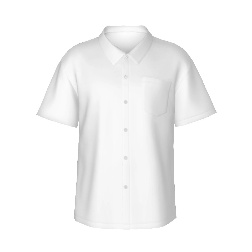 Men's Customizable Short Sleeve Button-Up Shirt - Personalized Comfort Fit for Casual or Beach Wear