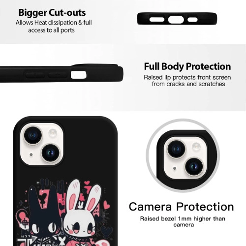 iPhone 15 Silicone Case with Large Port Cutouts - Customizable, Durable Protection with a Modern Touch for Your Smartphone