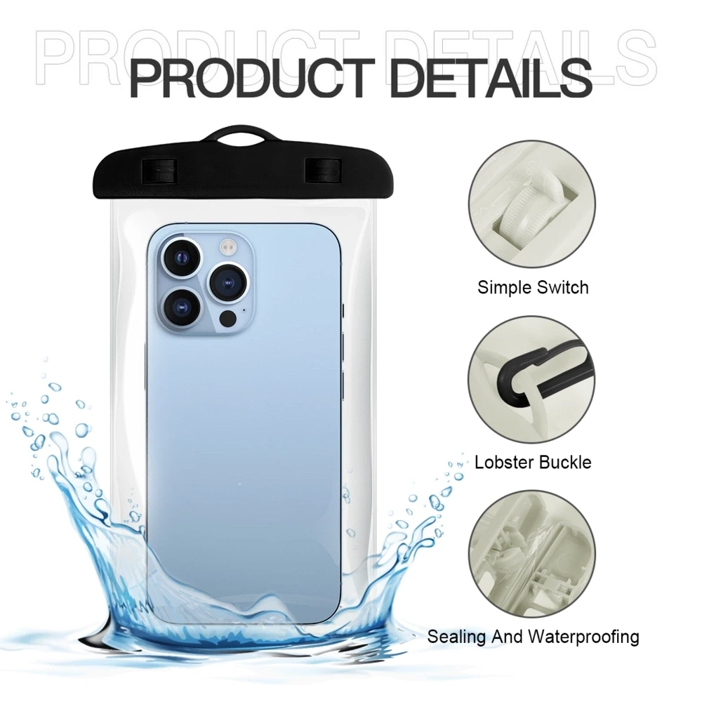 Custom Waterproof Phone Pouch with Unique Design, Durable Seal / Adjustable Strap for Active Lifestyle – Protects Against Water, Sand, Dust