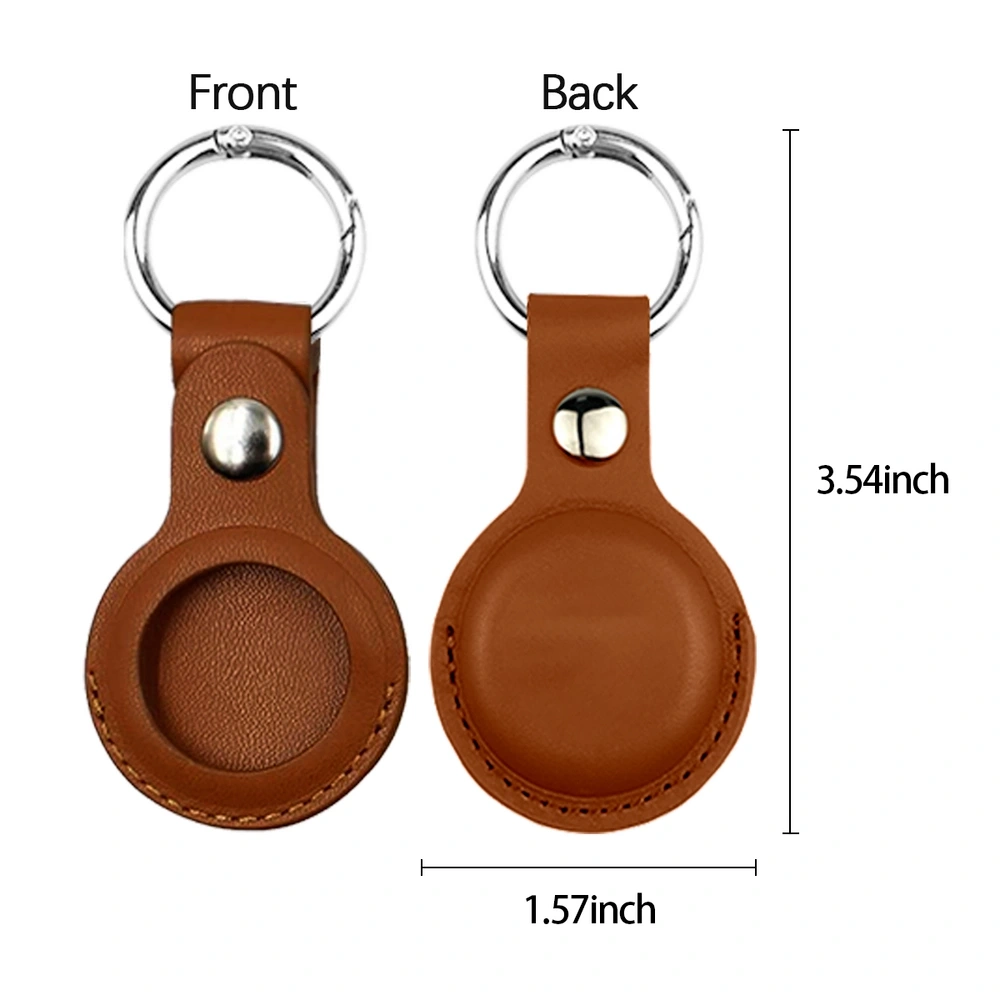 Custom Leather AirTag Case with Keyring, Personalized Tracking Device Holder, Luxury Protective Cover for Locator Tags