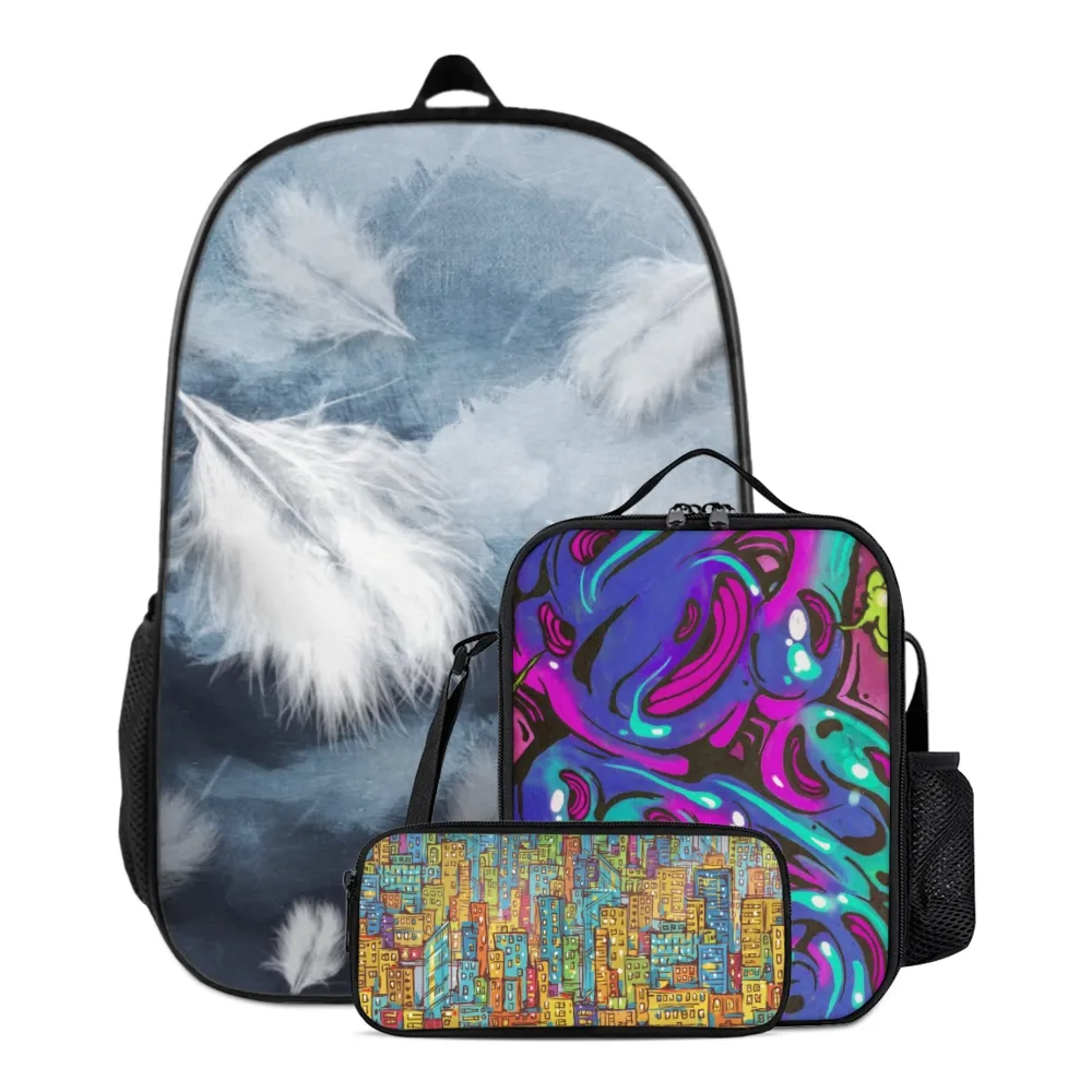 Versatile Personalized Backpack with Insulated Lunch Compartment and Pencil Case