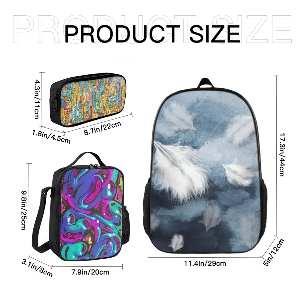 Versatile Personalized Backpack with Insulated Lunch Compartment and Pencil Case