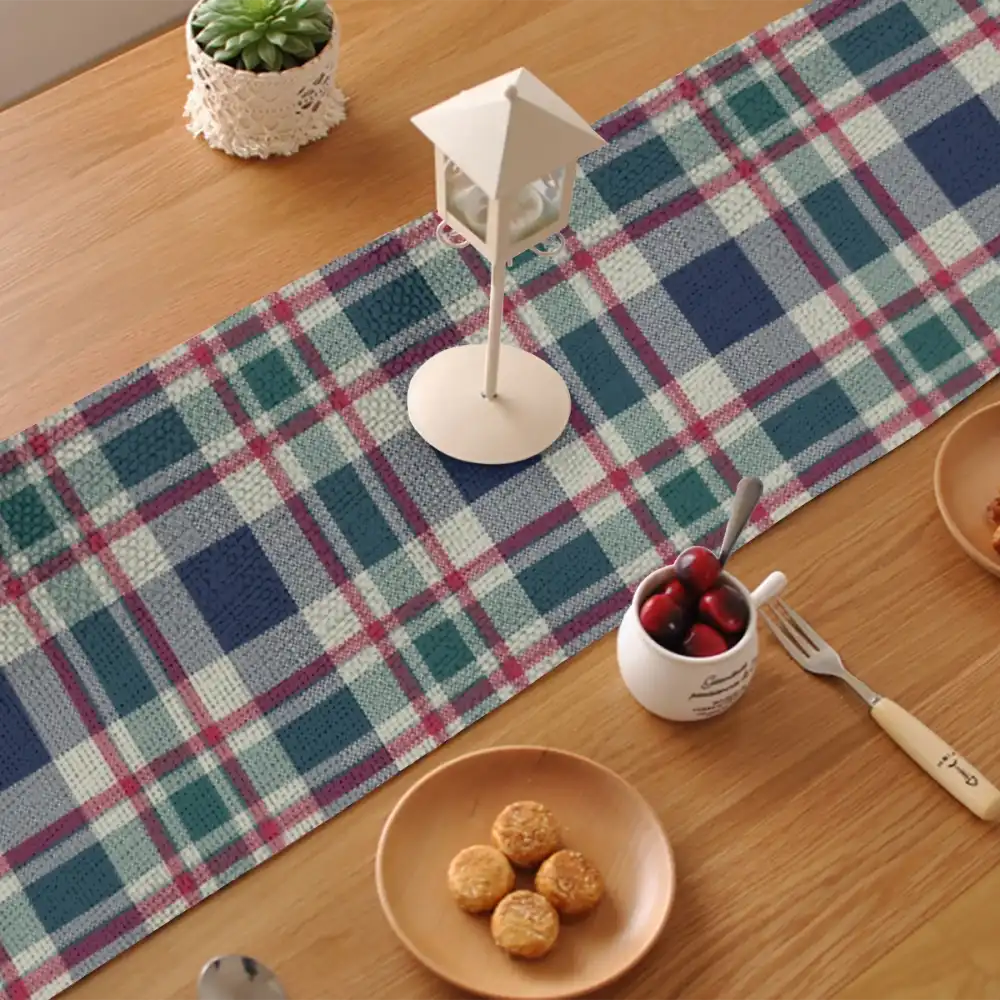 Customizable Right-Angle Rectangular Table Runner in Ecru - Tailored Design for Elegant Settings