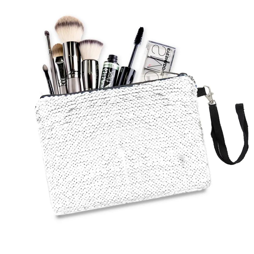 Sparkling Personalized Makeup Pouch: Durable Glitter Cosmetic Bag with Portable Design for On-the-Go Beauty Needs