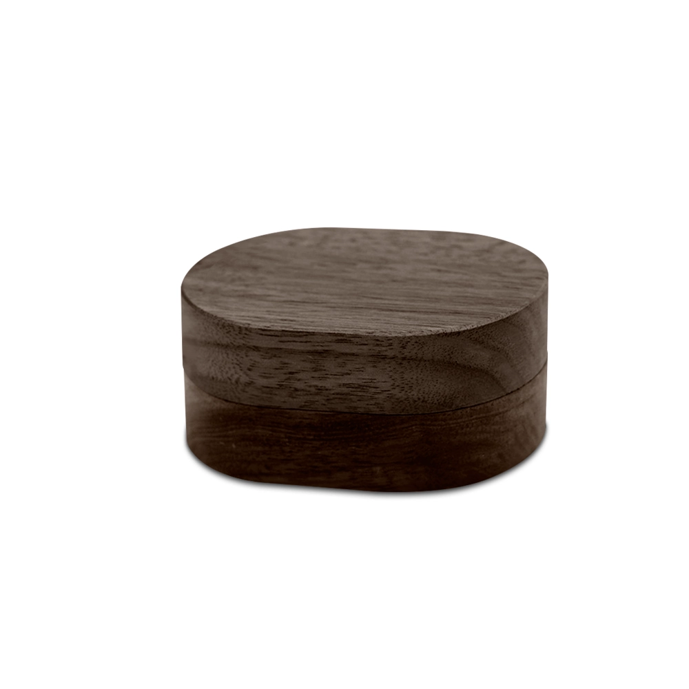 Vintage Oval Walnut Wood Jewelry Box with Customizable Design