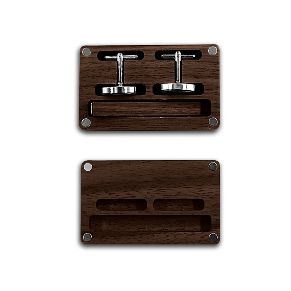 Personalized Solid Wood Tie Clip and Cufflinks Set – Elegant Accessory for Sophisticated Style