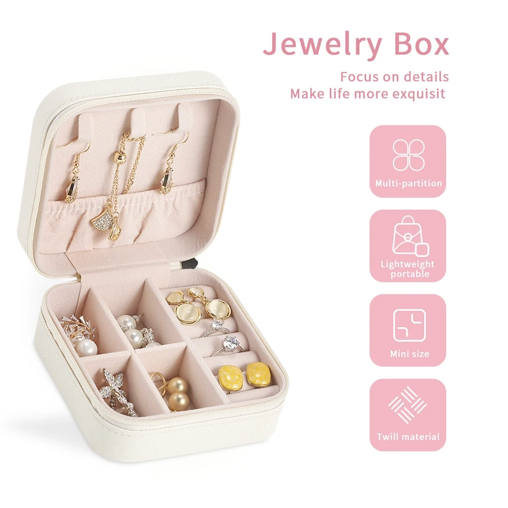 Customizable Elegance: Premium Personalized Jewelry Box, Chic Beige Textured Finish, Ideal for Unique Gifts and Keepsakes