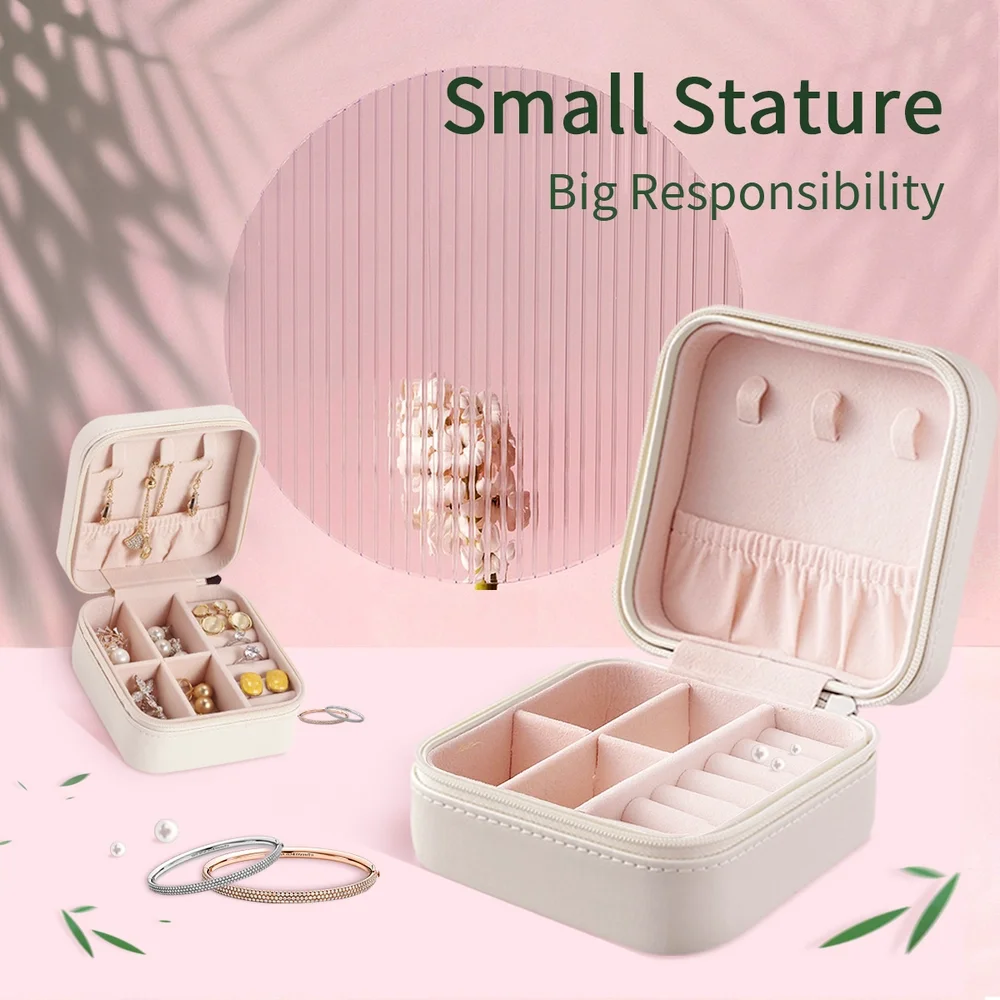 Customizable Elegance: Premium Personalized Jewelry Box, Chic Beige Textured Finish, Ideal for Unique Gifts and Keepsakes