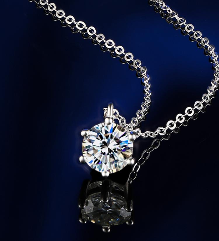 Luxury 2 Carat Moissanite Pendant Necklace – Elegant Crown Design for Couples, Perfect for Valentine’s Day