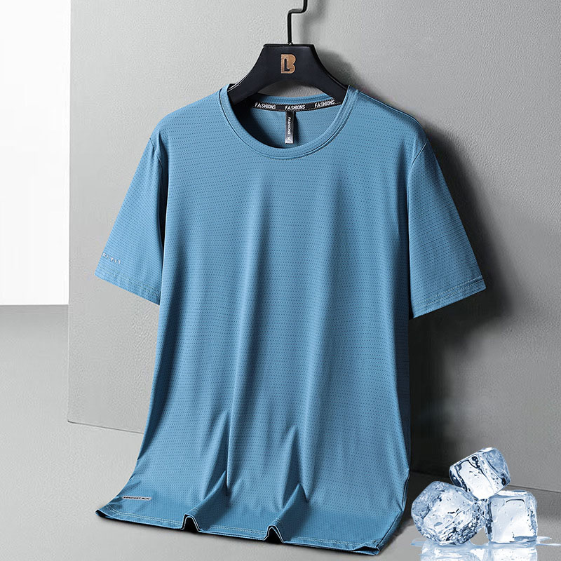 Men’s Mesh Quick-Dry Ice Silk T-Shirt – Lightweight Breathable Summer Casual Sportswear