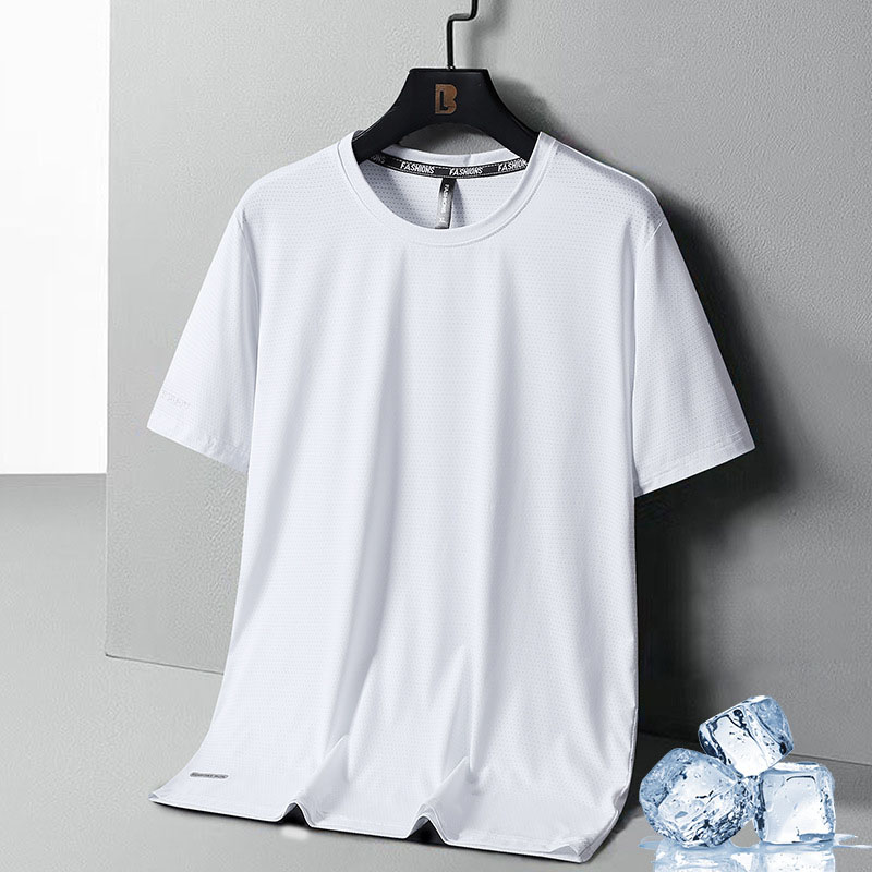 Men’s Mesh Quick-Dry Ice Silk T-Shirt – Lightweight Breathable Summer Casual Sportswear