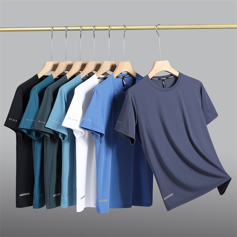 Men’s Mesh Quick-Dry Ice Silk T-Shirt – Lightweight Breathable Summer Casual Sportswear