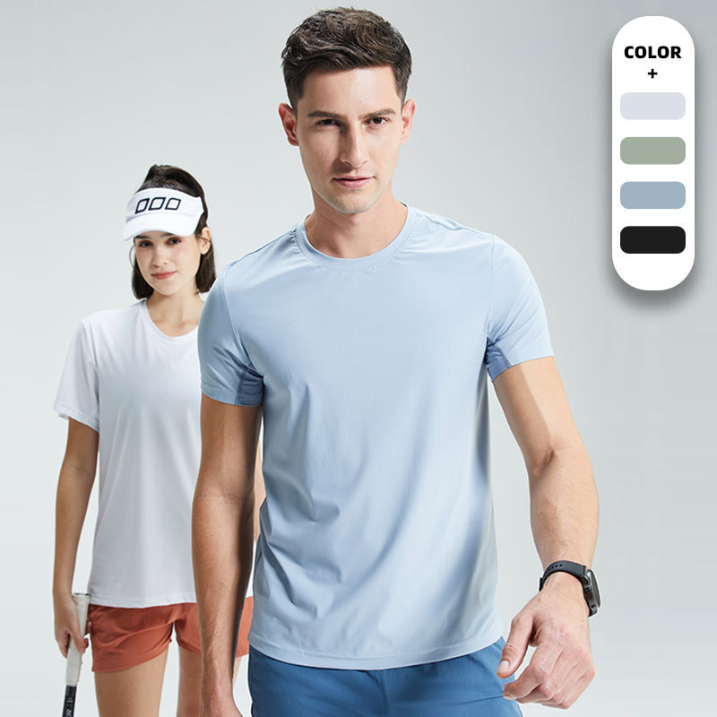 Men’s Solid Color Quick-Dry T-Shirt – Breathable Mesh Fitness Running Sports Tee