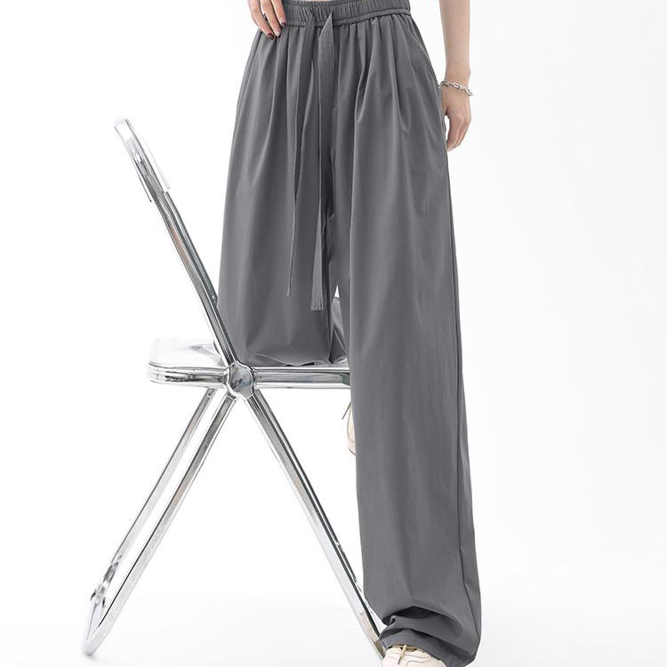 Quick Dry Ice Silk Wide Leg Pants – Wrinkle-Resistant Summer Trousers for Women