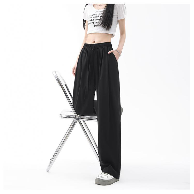 Quick Dry Ice Silk Wide Leg Pants – Wrinkle-Resistant Summer Trousers for Women