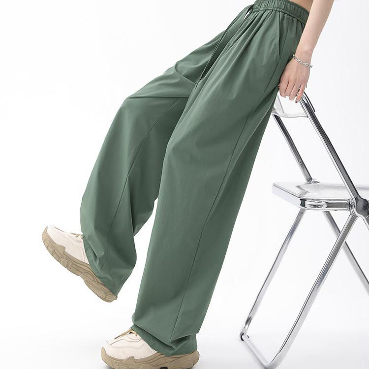 Quick Dry Ice Silk Wide Leg Pants – Wrinkle-Resistant Summer Trousers for Women