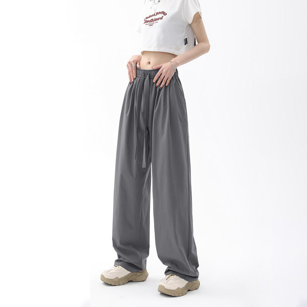 Quick Dry Ice Silk Wide Leg Pants – Wrinkle-Resistant Summer Trousers for Women