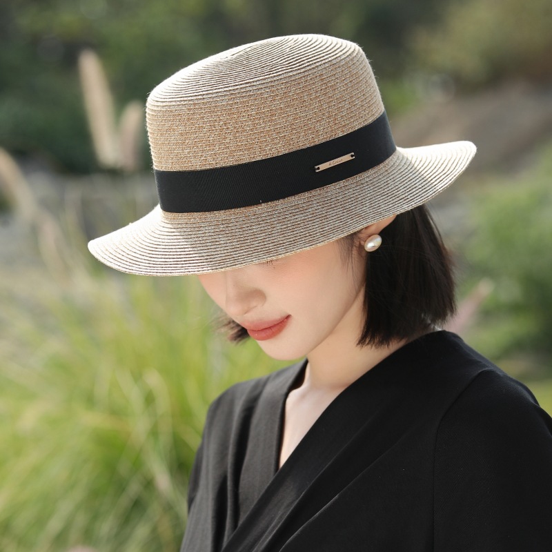 Elegant Raffia Straw Sun Hat – Wide Brim, UV Protection for Outdoor Activities