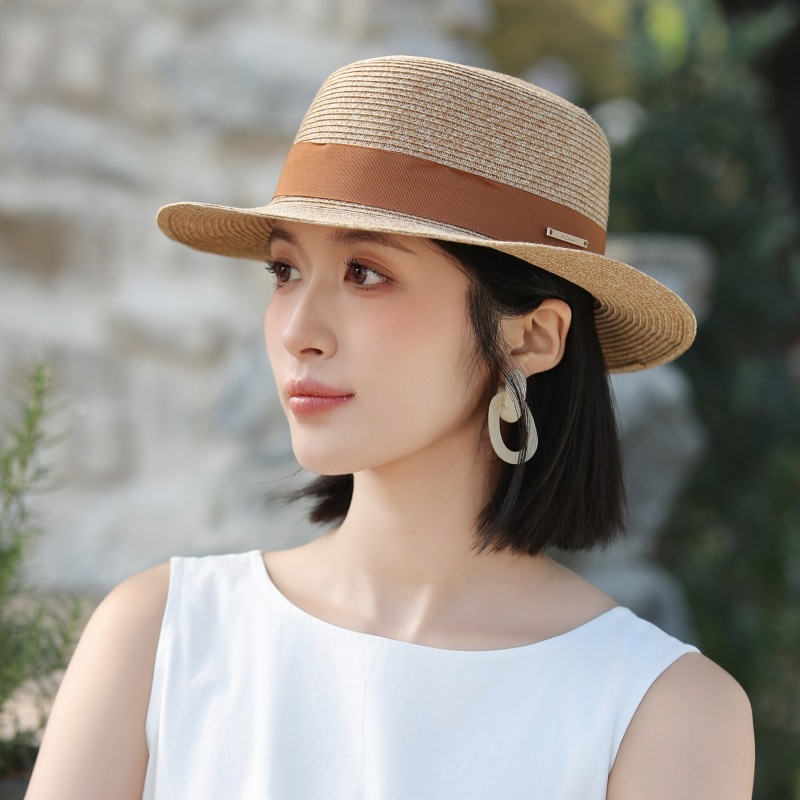 Elegant Raffia Straw Sun Hat – Wide Brim, UV Protection for Outdoor Activities