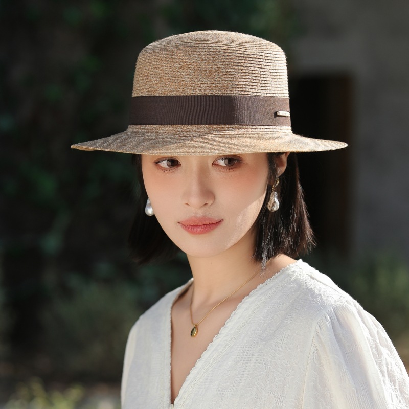 Elegant Raffia Straw Sun Hat – Wide Brim, UV Protection for Outdoor Activities