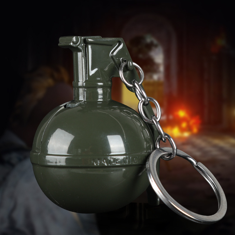 PUBG Grenade Lighter - Metal Gasoline Keychain Lighter, Light Luxury Design