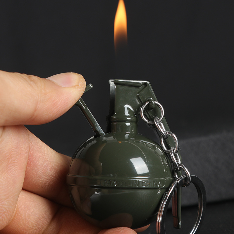 PUBG Grenade Lighter - Metal Gasoline Keychain Lighter, Light Luxury Design