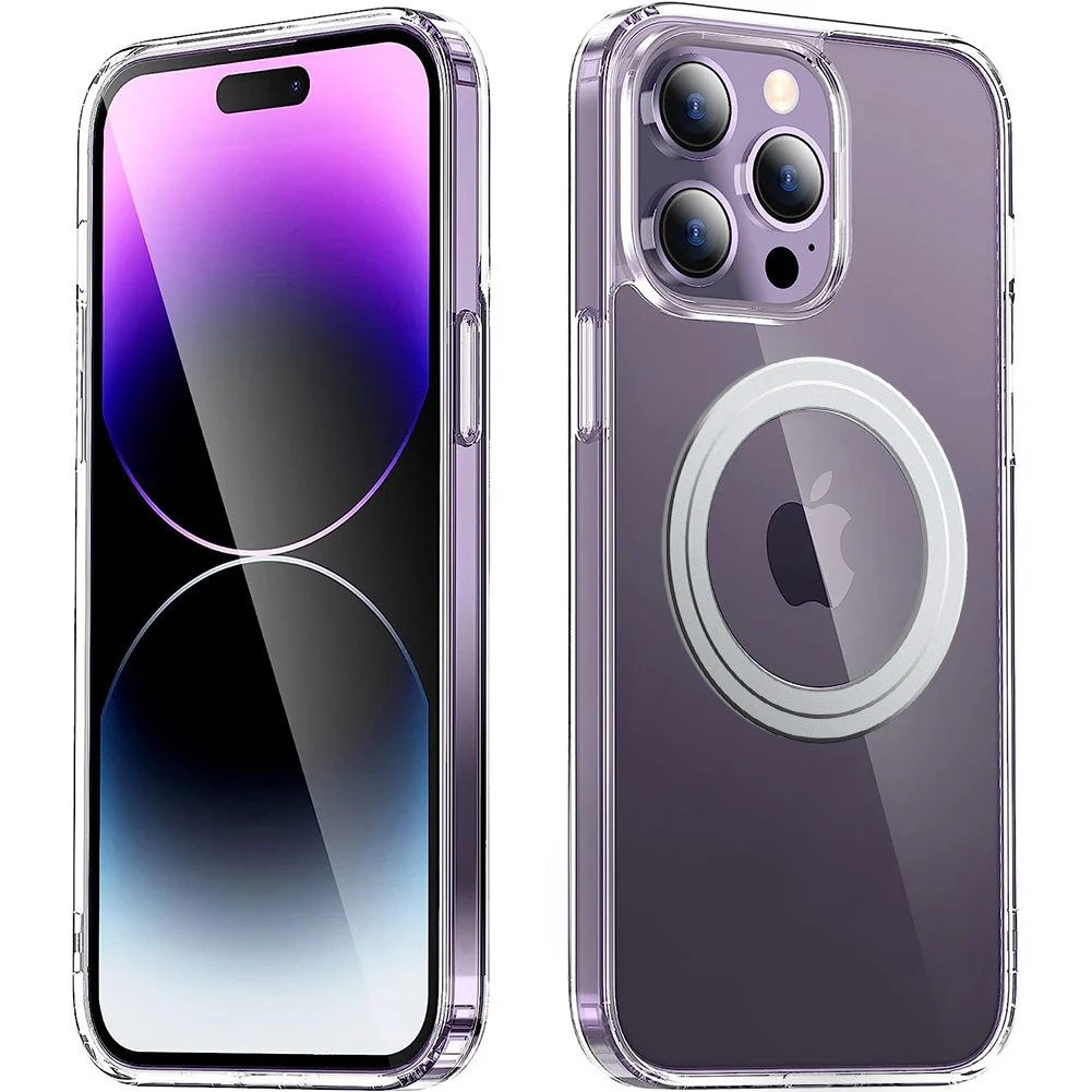 Magnetic Transparent Acrylic iPhone 16 Case with MagSafe Compatibility - Shockproof Protective Cover